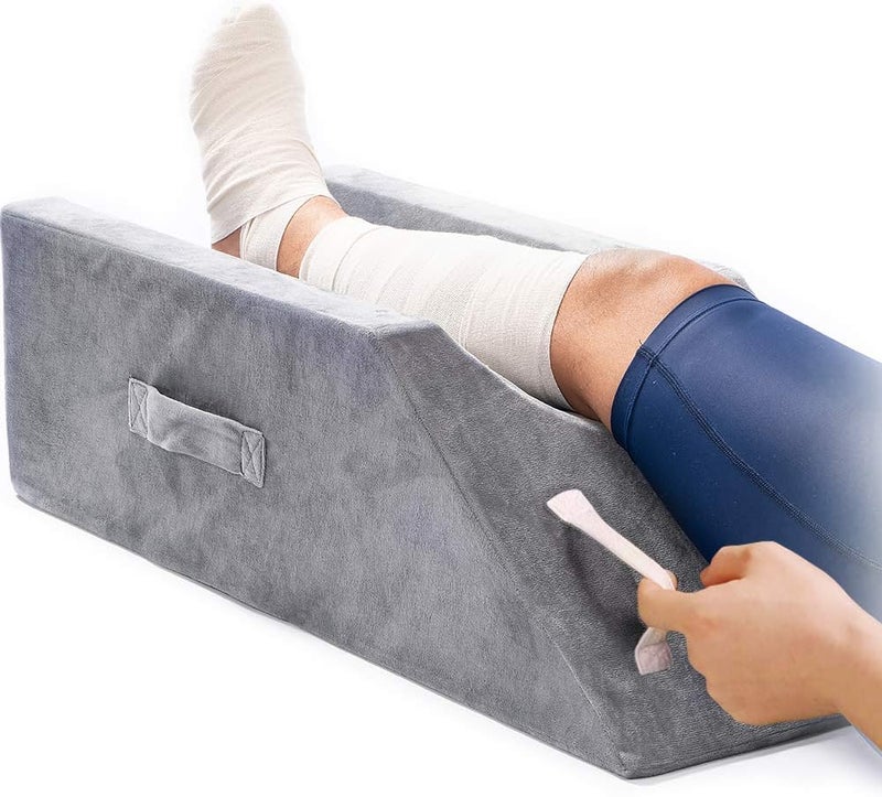 LightEase Memory Foam Leg Support and Elevation Pillow w/Dual Handles for Surgery, Injury, or Rest - Image 1