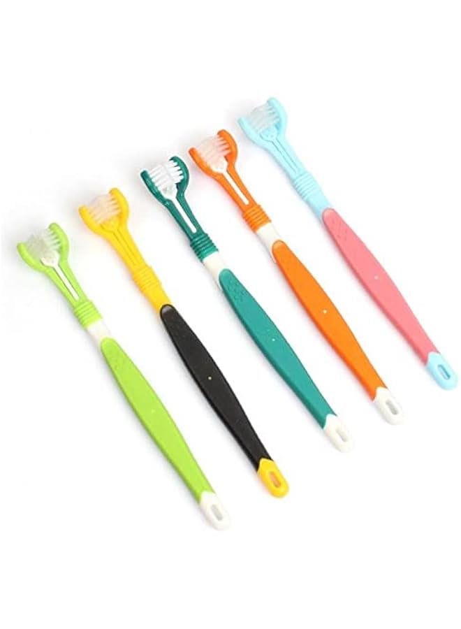 5pcs Pet 3-Sided Toothbrush, Silicone Cleaning Mouth Brush,Dog Supplies - Image 1