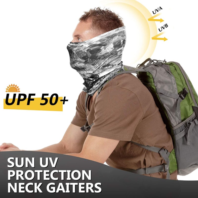 MCTi UV Neck Gaiter Mask, UPF 50 Bandana Balaclava Face Mask Breathable Cooling Sun Summer for Fishing Running 2 Packed … - Image 2