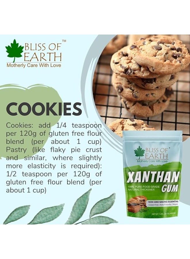 Bliss of Earth Xanthan Gum 453g(Pack of 3) | Ultra Strong Food Grade Thickener Powder | Gluten Free Baking Essential | Keto Vegan Stabilizer | Instant Sauce, Dressing, Ice Cream Texture Enhancer | High Performance Binder - Image 2