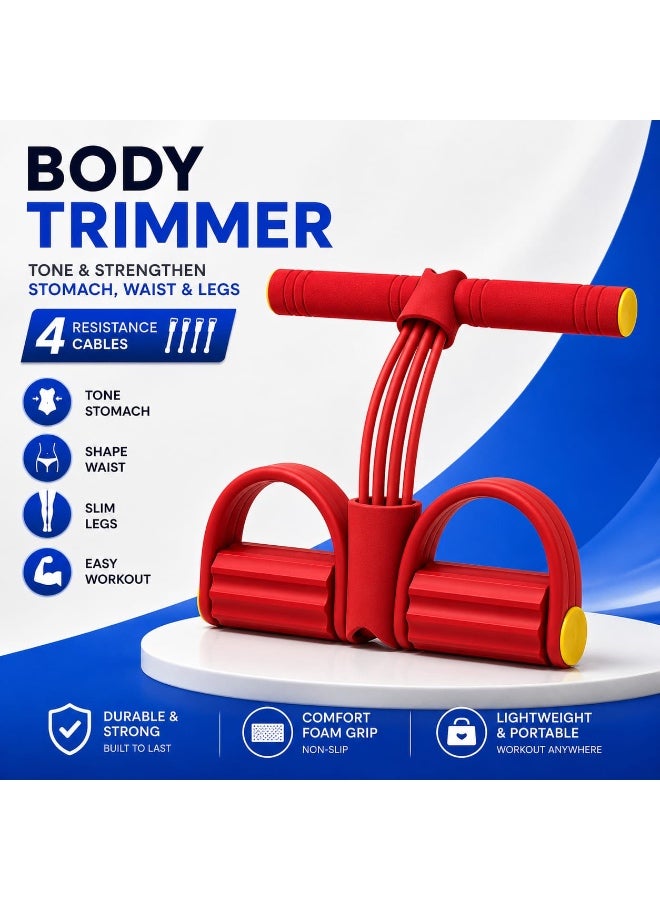 Body Trimmer with 4 Resistance Cables for Core and Leg Exercise