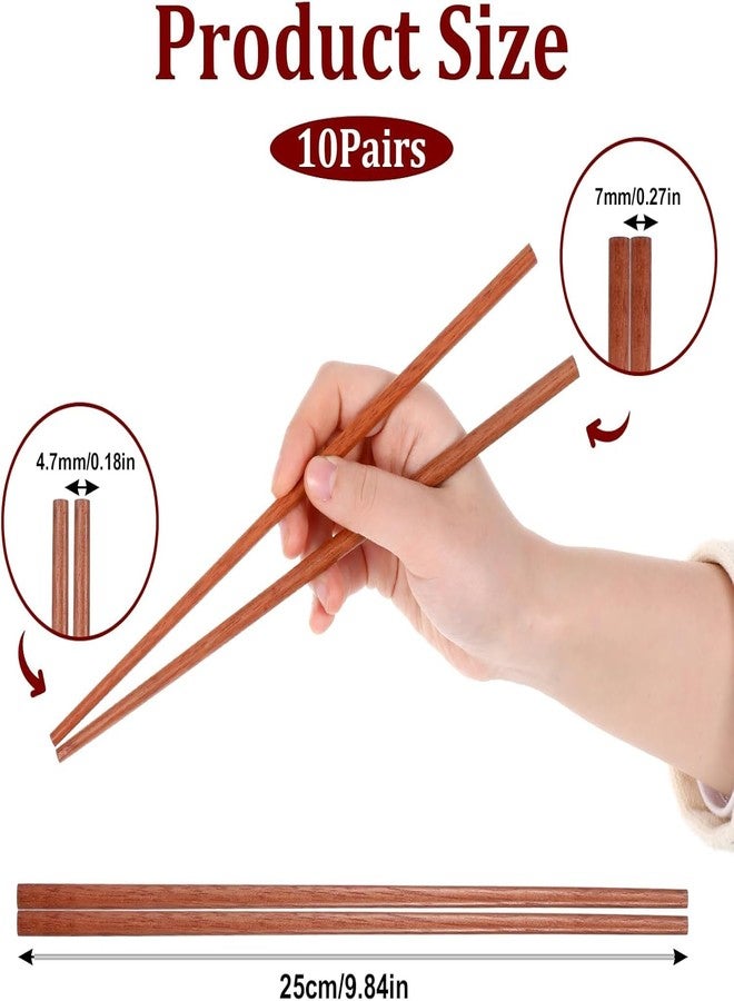 Craftware Reusable Non-Slip Chopsticks for Sushi, Noodles, Fried Rice (Brown) - Image 4