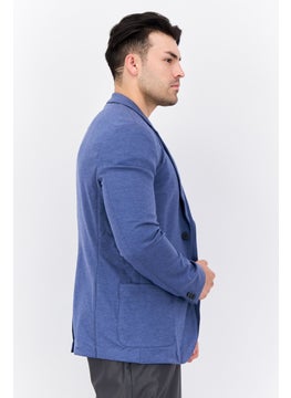 HUGO BOSS Men Regular Fit Heather Semi-Formal Blazer, Slate Blue  - Image 2