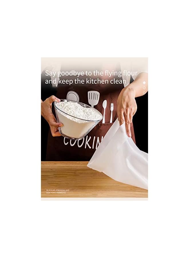 PROMASS Kneading Dough Bag Non-Toxic Versatile Dough Mixer Cooking Tool for Pastry, Bread, Pizza, Tortilla (White, L) - Image 5