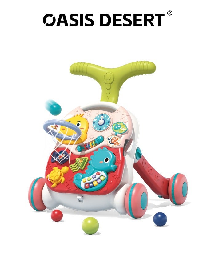 صحراء الواحة 2 في 1 مشاية متعددة الوظائف جالسة عمودية التعليم المبكر مركز نشاط الأطفال التعلم المشاية المتنقلة لعبة تعلم الموسيقى اللعب - Image 1
