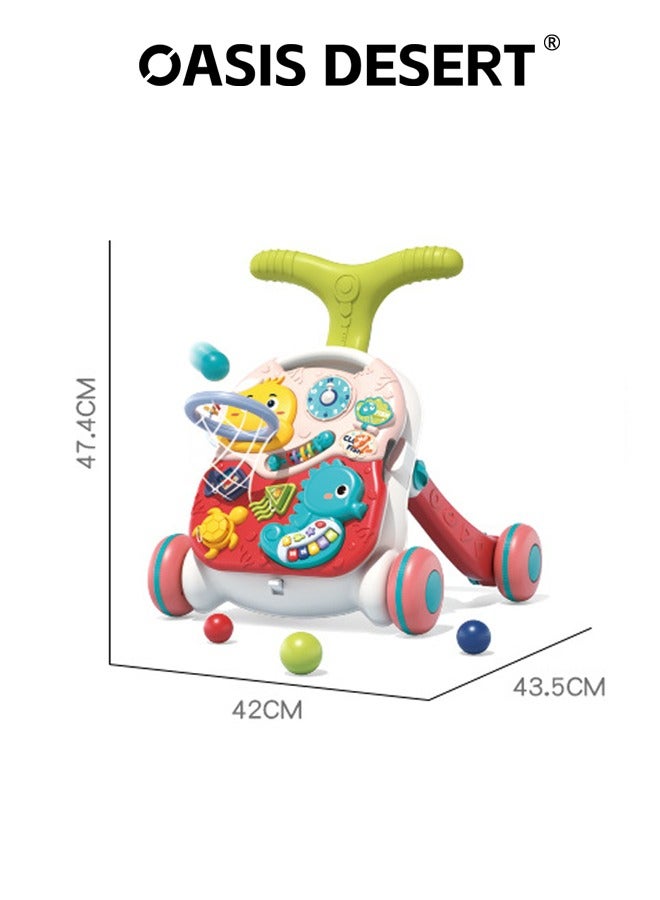 صحراء الواحة 2 في 1 مشاية متعددة الوظائف جالسة عمودية التعليم المبكر مركز نشاط الأطفال التعلم المشاية المتنقلة لعبة تعلم الموسيقى اللعب - Image 5