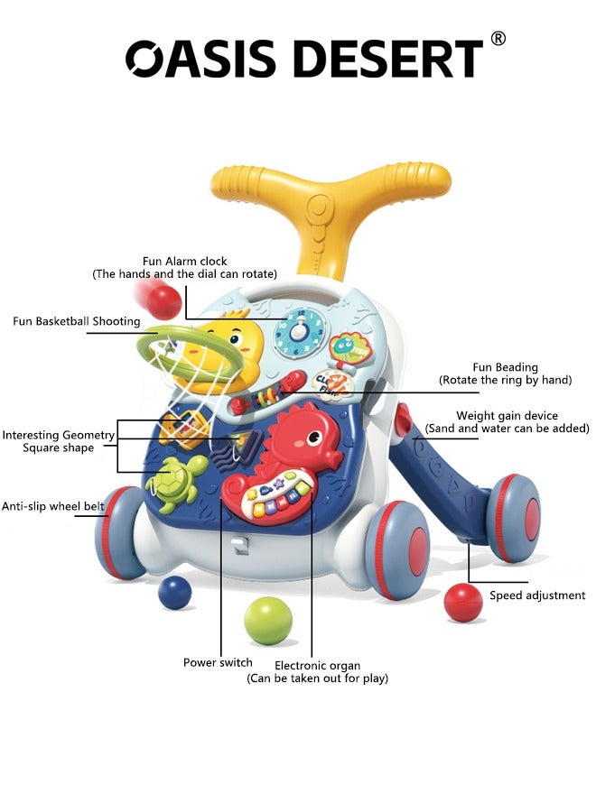 صحراء الواحة 2 في 1 مشاية متعددة الوظائف جالسة عمودية التعليم المبكر مركز نشاط الأطفال التعلم المشاية المتنقلة لعبة تعلم الموسيقى اللعب - Image 4