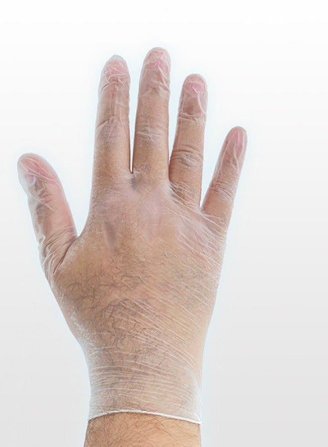 Halapack [50 PCS] Clear Disposable Large Vinyl Gloves - Powder-Free, Ideal for Painting, Coloring, and Medical Use - Image 1