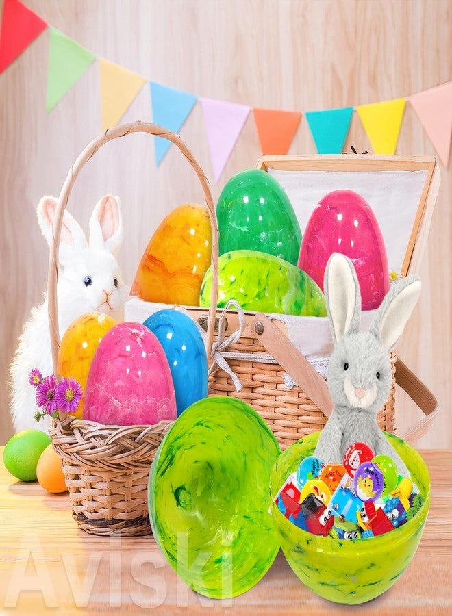 Aviski 12Pcs 6" Jumbo Marble-Like Giant Plastic Easter Eggs for Kids Egg Hunt Basket Bag Large Empty Stuffers Fillers, Toys Filling Treats & Easter Theme Party Supplies Favor - Image 4