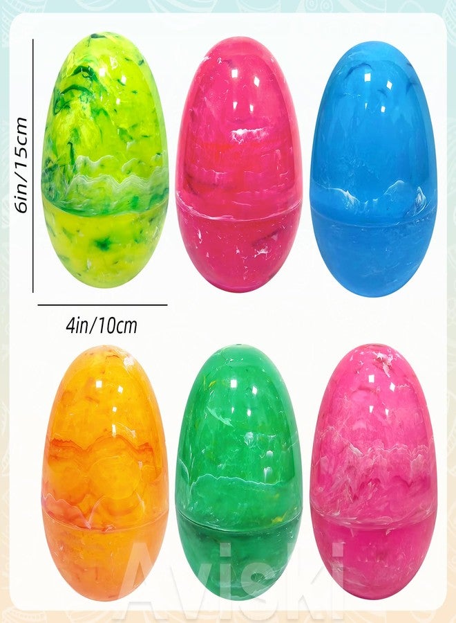 Aviski 12Pcs 6" Jumbo Marble-Like Giant Plastic Easter Eggs for Kids Egg Hunt Basket Bag Large Empty Stuffers Fillers, Toys Filling Treats & Easter Theme Party Supplies Favor - Image 2