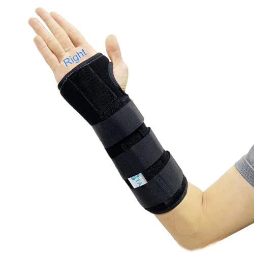 TANDCF Unisex Forearm and Wrist Support Splint Brace Double Fixation Wrist Brace for Carpal Tunnel, Adjustable Night Time Forearm Immobilizer Brace Splints,9.8 inch (25cm) length(RH/S) - Image 1