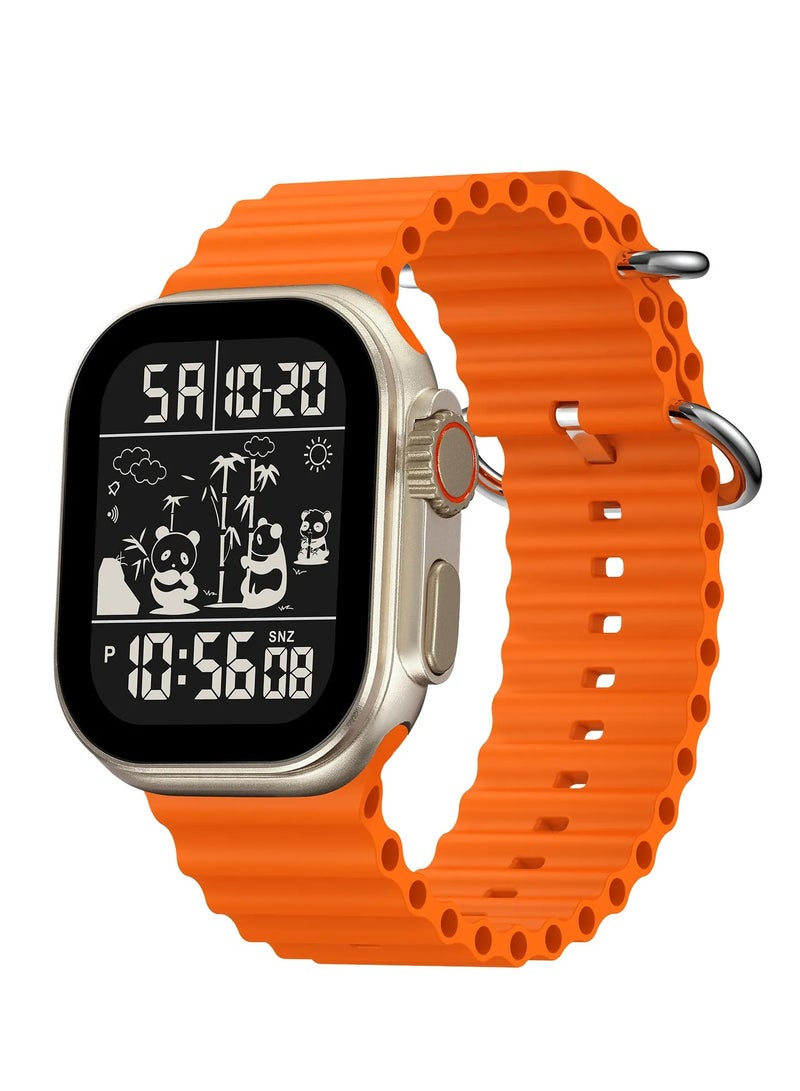 SKMEI SKMEI 2247 Men Digital Black Dial Orange Silicone Strap - Image 1