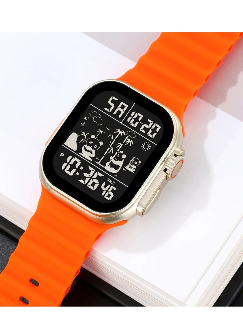 SKMEI SKMEI 2247 Men Digital Black Dial Orange Silicone Strap - Image 2
