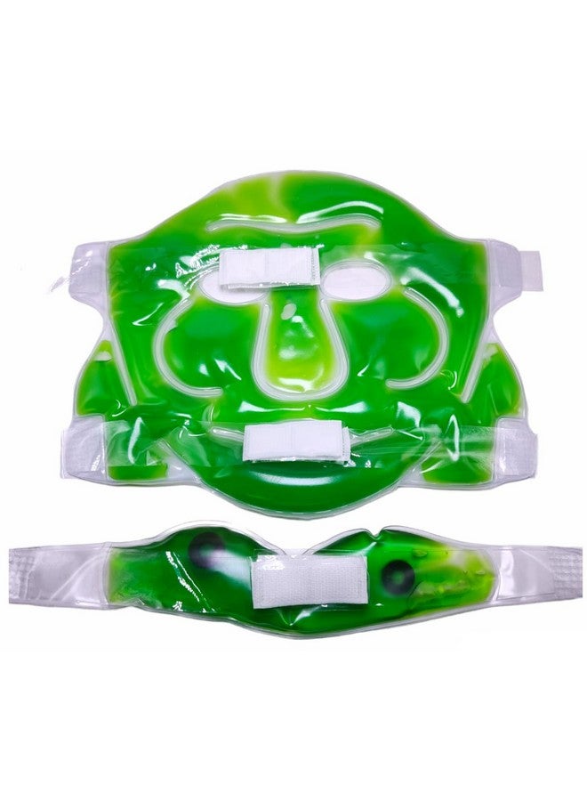 Instakart Aloe Vera Cool Gel Full Face Mask Summer Ice Cooling Sleeping Mask For Eye Patches Remove Dark Circles Fatigue Cool Eyes Patch Pads Eye Care + Eye Mask,1Pcs - Image 3