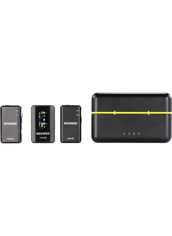 Neewer - Neewer CM28 Wireless Lavalier Microphone System with Charging Case Noise Canceling 4GB Storage 9Hrs Recording 48KHz 16 Bit Uncompressed Audio Lapel Mic Compatible with iPhone iPad Android PC Camera - Image 1