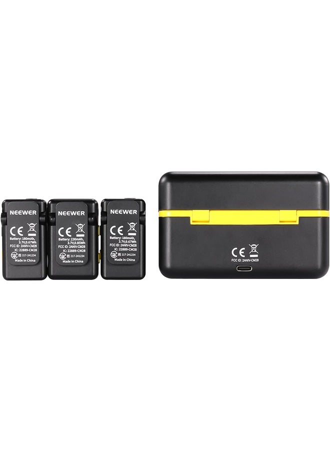 Neewer - Neewer CM28 Wireless Lavalier Microphone System with Charging Case Noise Canceling 4GB Storage 9Hrs Recording 48KHz 16 Bit Uncompressed Audio Lapel Mic Compatible with iPhone iPad Android PC Camera - Image 1