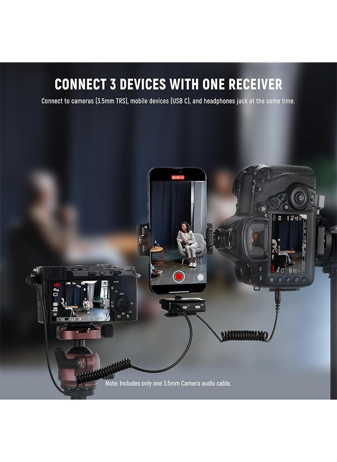 Neewer - Neewer CM28 Wireless Lavalier Microphone System with Charging Case Noise Canceling 4GB Storage 9Hrs Recording 48KHz 16 Bit Uncompressed Audio Lapel Mic Compatible with iPhone iPad Android PC Camera - Image 1