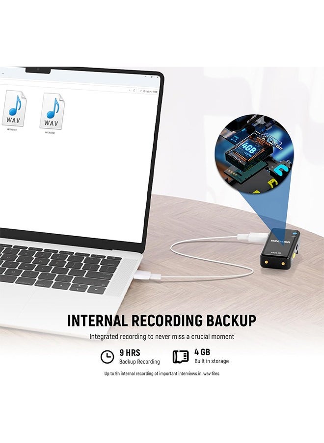 Neewer - Neewer CM28 Wireless Lavalier Microphone System with Charging Case Noise Canceling 4GB Storage 9Hrs Recording 48KHz 16 Bit Uncompressed Audio Lapel Mic Compatible with iPhone iPad Android PC Camera - Image 1