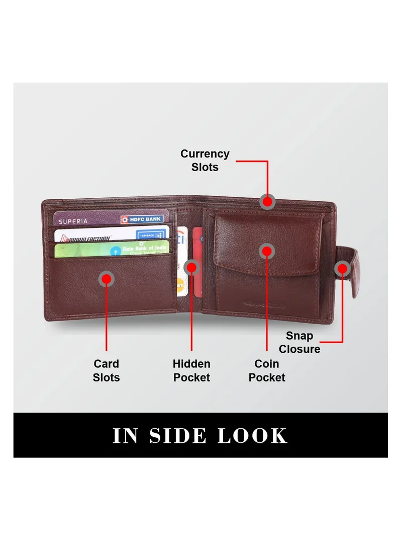 HAMMONDS FLYCATCHER Wallet and Belt Set with Ball Pen | 5 ATM Credit/Debit Card Slots | Fits Waist 28-46 | Ramadan, Eid, Birthday Gift | Redwood Brown