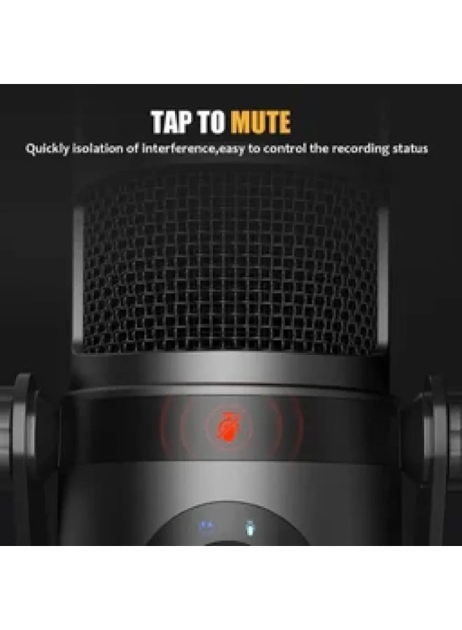MAONO PD400X Professional USB/XLR Dynamic Microphone for Podcasting, Voice Over, Streaming & Content Creation | Studio-Quality Cardioid Mic with 3-in-1 Smart Knob, Real-Time Monitoring & Tap-to-Mute Function | Premium Metal Build for Professional Recording | Black - Image 2