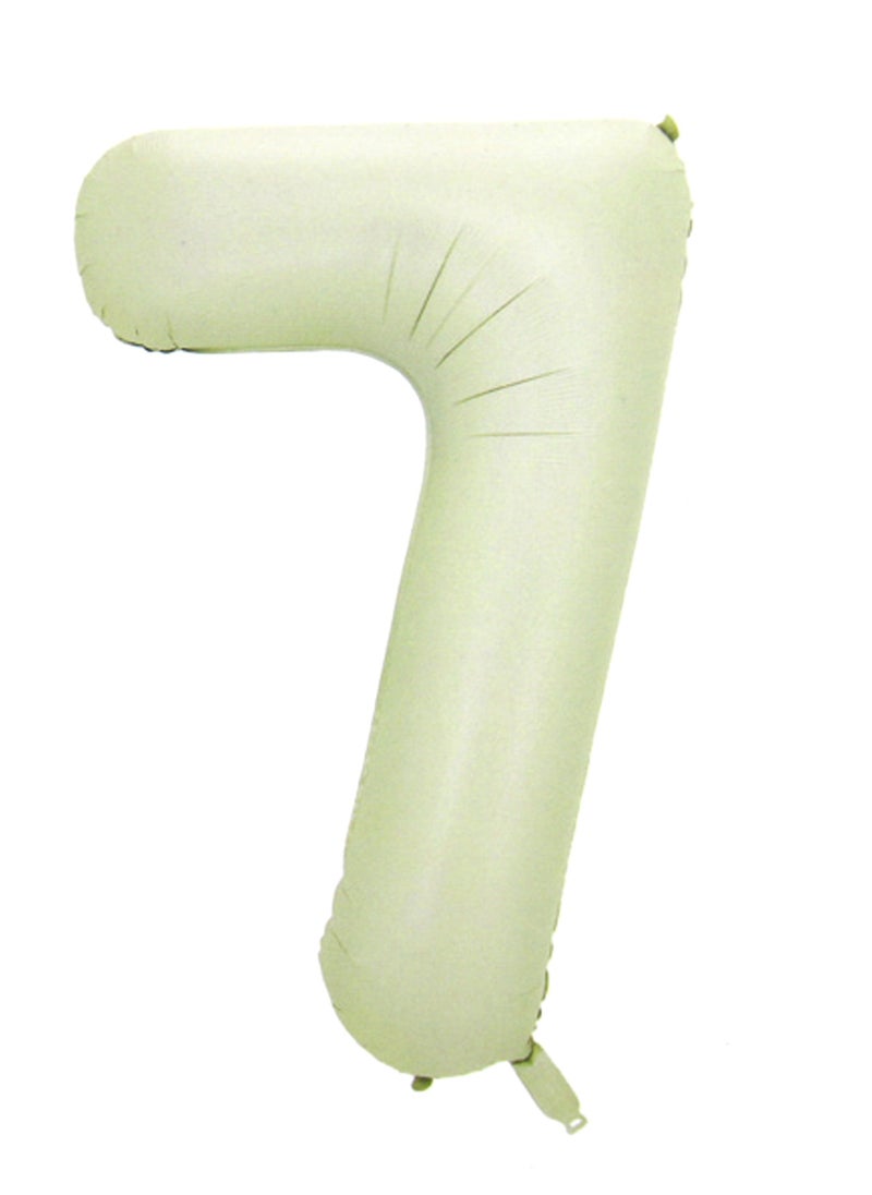 بارتي فن بالون رقم رقائق معدنية 16 بوصة رقم 7 لون كريم - Image 1