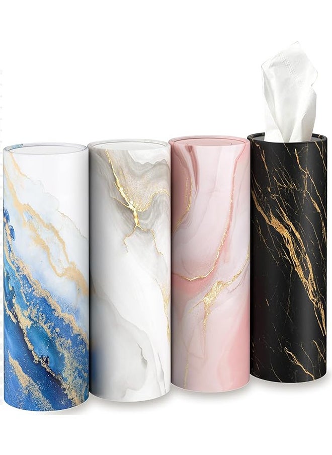 Gloryful 4 pieces Car Tissue Holder, Car Tissues Cylinder, Round Tissue Boxes for Car with various printed patterns  - Image 5