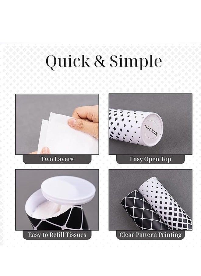Gloryful 4 pieces Car Tissue Holder, Car Tissues Cylinder, Round Tissue Boxes for Car with various printed patterns  - Image 4