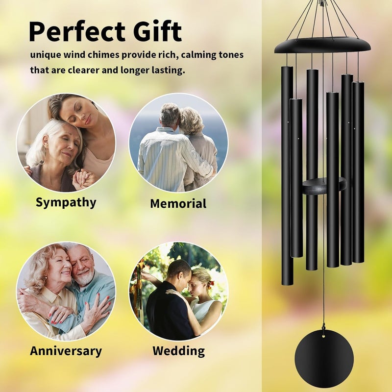 FDOCOI Wind Chimes Outdoor, 38'' Large Memorial Wind Chimes for Outside Deep Tone, Wind Chime Gifts for Garden Hanging Decor, Sympathy Gift - Image 2