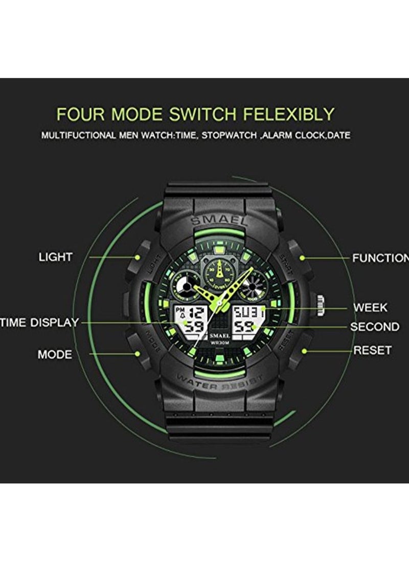 SMAEL digital watch quartz movement electronic movement men's digital pointer watch 30 meters waterproof time stopwatch alarm clock date four function dial  - Image 3