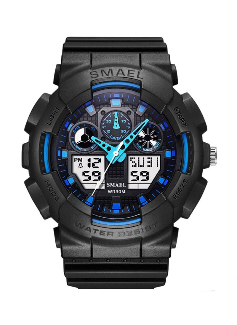 SMAEL digital watch quartz movement electronic movement men's digital pointer watch 30 meters waterproof time stopwatch alarm clock date four function dial  - Image 2