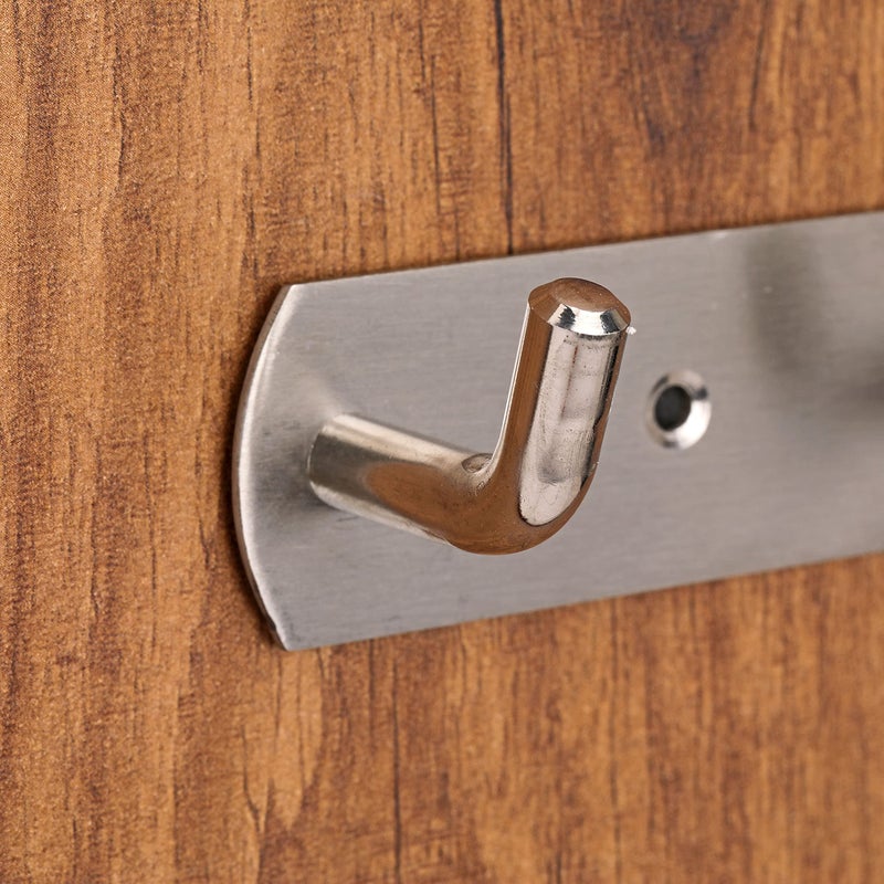 FORTUNE Stainless Steel Wall Hooks for Hanging Cloth and Towel Bathroom Cloth Hooks Hanger, Robe Hooks Rail, Door Hanger for Clothes Hanging Keys (6 Hooks) (Pack of 1) - Image 2