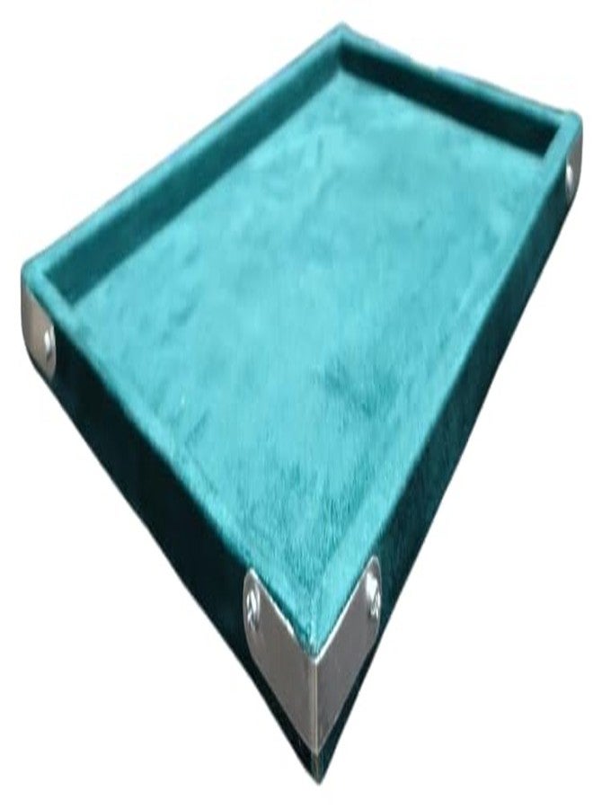 SENTONI Velvet Jewellery Finding Beading Tray 12x9 inch PACK OF 1 PCS jewellery finding, Display organiser Jewelry cosmetic organizer Tray (Rama green) 12X9 - Image 2