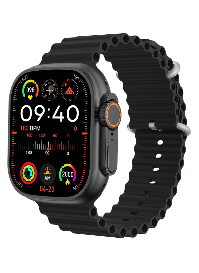 GREEN LION Ultra Amoled Smart Watch / BT V5.0 / Notifications / Calls / Email / SMS / WhatsApp / WeChat / Multiple NFC / Stopwatch / Heart Rate / 10days Standby Time - Black  - Image 3