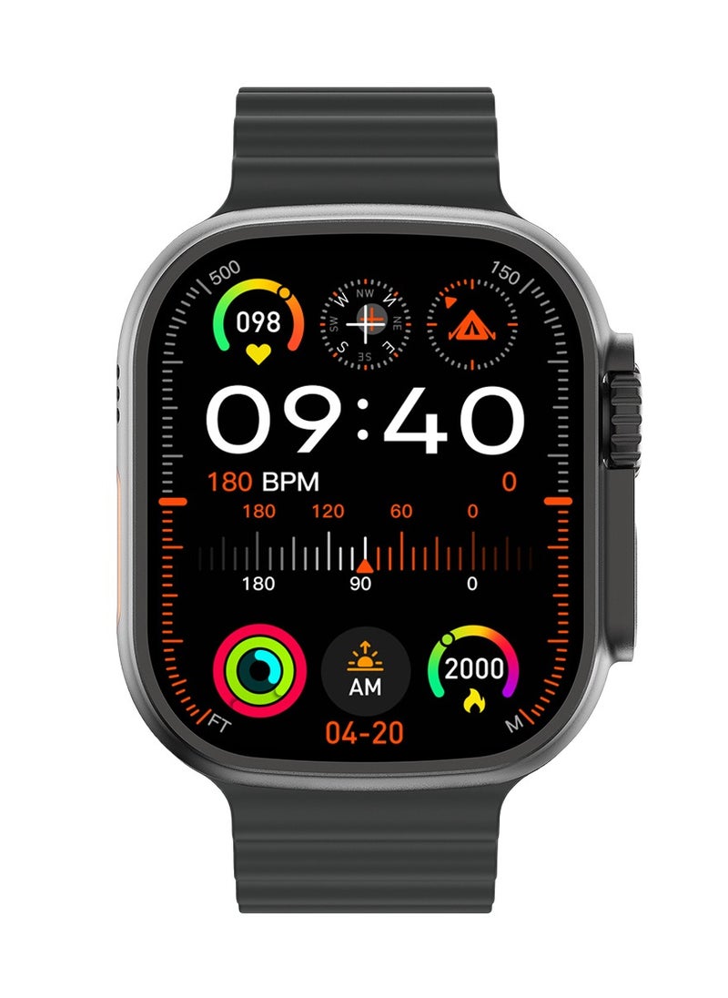 GREEN LION - Ultra Amoled Smart Watch / BT V5.0 / Notifications / Calls / Email / SMS / WhatsApp / WeChat / Multiple NFC / Stopwatch / Heart Rate / 10days Standby Time - Black - Image 1