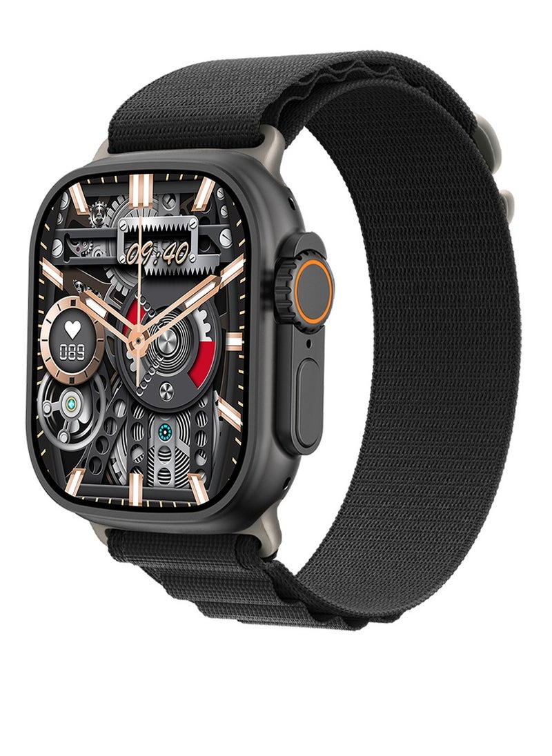 GREEN LION - Ultra Amoled Smart Watch / BT V5.0 / Notifications / Calls / Email / SMS / WhatsApp / WeChat / Multiple NFC / Stopwatch / Heart Rate / 10days Standby Time - Black - Image 1