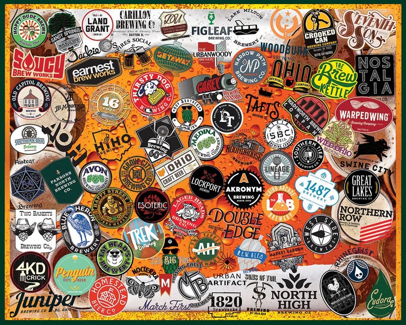 White Mountain 1000 Piece Jigsaw Puzzle State Brewery Collage Puzzles with Large Pieces for Adults and Family 24x30 Ohio Craft Beer - Image 3