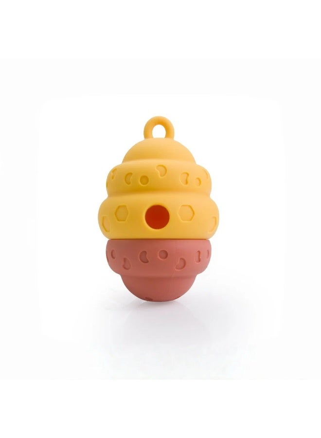 EPET Interactive Dog Treat Dispenser Toy - Slow Feeder Puzzle Ball for Mental Stimulation, Energy Release (Yellow & Brown) - Image 1