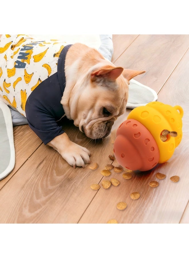 EPET Interactive Dog Treat Dispenser Toy - Slow Feeder Puzzle Ball for Mental Stimulation, Energy Release (Yellow & Brown) - Image 5