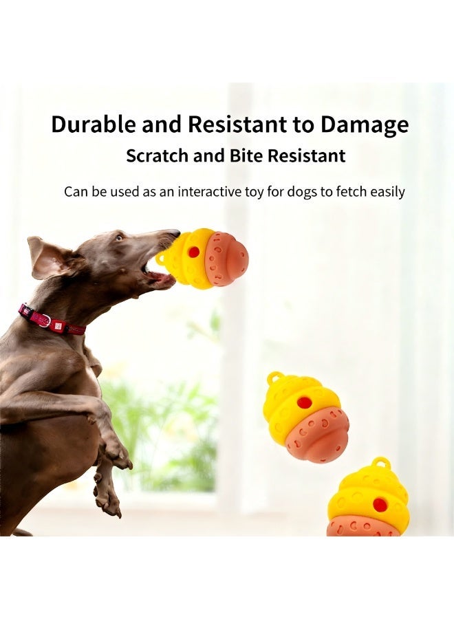 EPET Interactive Dog Treat Dispenser Toy - Slow Feeder Puzzle Ball for Mental Stimulation, Energy Release (Yellow & Brown) - Image 4