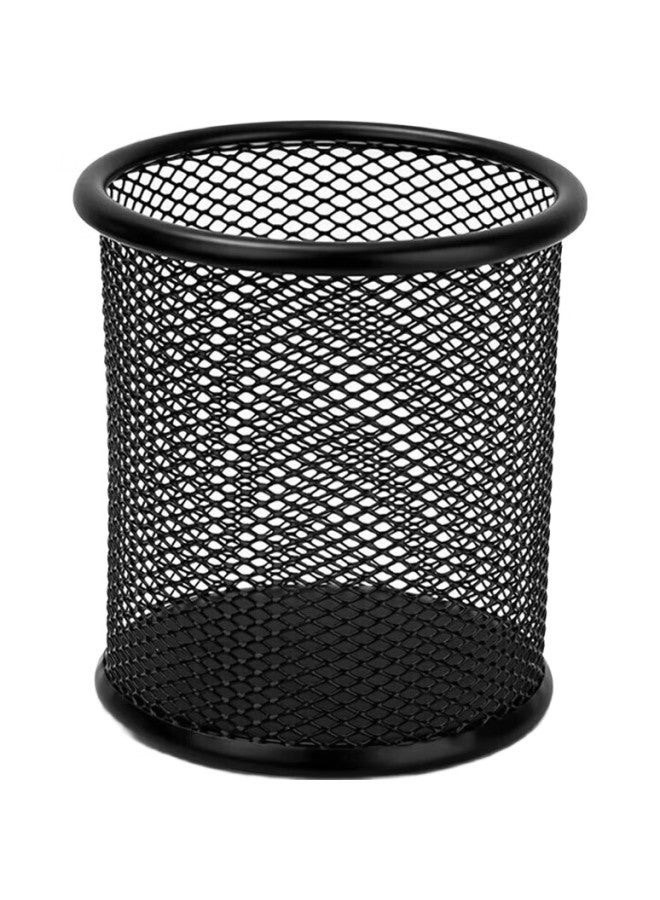 Simaa [Super Popular] Simaa Round Pen Holder, Mesh Anti-Rust Metal, Creative Minimalist Desktop Storage, Black 8136 - Image 2
