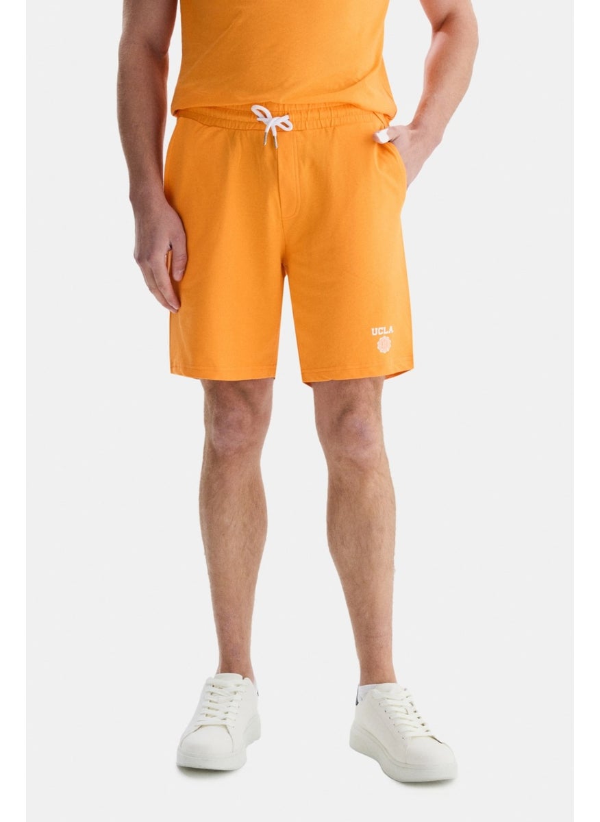 UCLA Fowler Light Orange Printed Standard Fit Men's Knitted Shorts  - Image 2