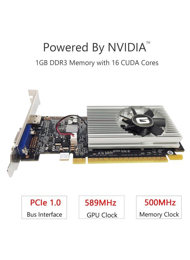 Glorto GeForce GT 210 1024 MB DDR3 Low Profile Graphics Card, PCI Express 1.0 x16, Entry Level GPU for PC, SFF and HTPC (HDMI/VGA) - Image 2