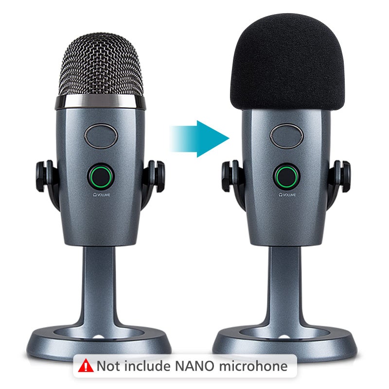 YOUSHARES Yeti Nano Microphone Foam Windscreen - Mic Wind Cover Pop Filter Foam Cover, Professional Customized for Blue Yeti Nano, The Thicker Blue Yeti Nano Pop Filter is a Good Option. - Image 2
