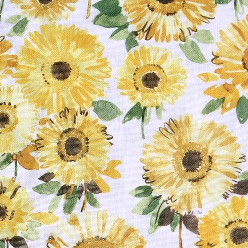 No. 918 Sunbeam Sunflower Print Semi-Sheer Rod Pocket Kitchen Curtain Valance and Tiers Set, 54" x 24", Yellow - Image 5