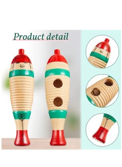 KASTWAVE 2 Pieces Fish Shaped Guiro Instrument Latin Percussion Musical Instruments Wooden Frog Instrument Musical Percussion Instruments for Adults Kids with Rhythm Sticks  - Image 2
