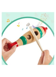 KASTWAVE 2 Pieces Fish Shaped Guiro Instrument Latin Percussion Musical Instruments Wooden Frog Instrument Musical Percussion Instruments for Adults Kids with Rhythm Sticks  - Image 3