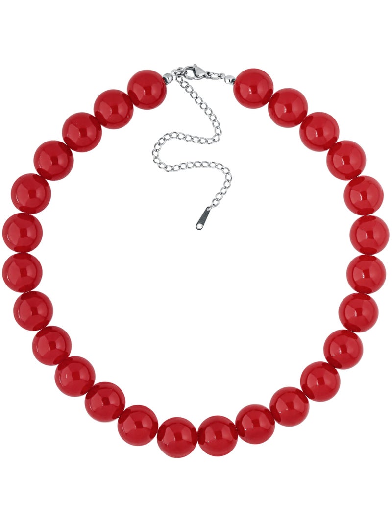 Sacina Red Beaded Choker Necklace, Chunky Beaded Necklace, Goth Emo Y2k Aesthetic Jewelry, Christmas Jewelry Gift for Women - Image 1