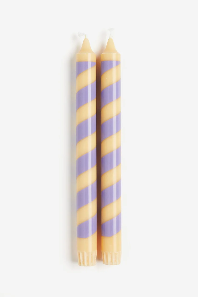 H&M 2-pack candy cane candles