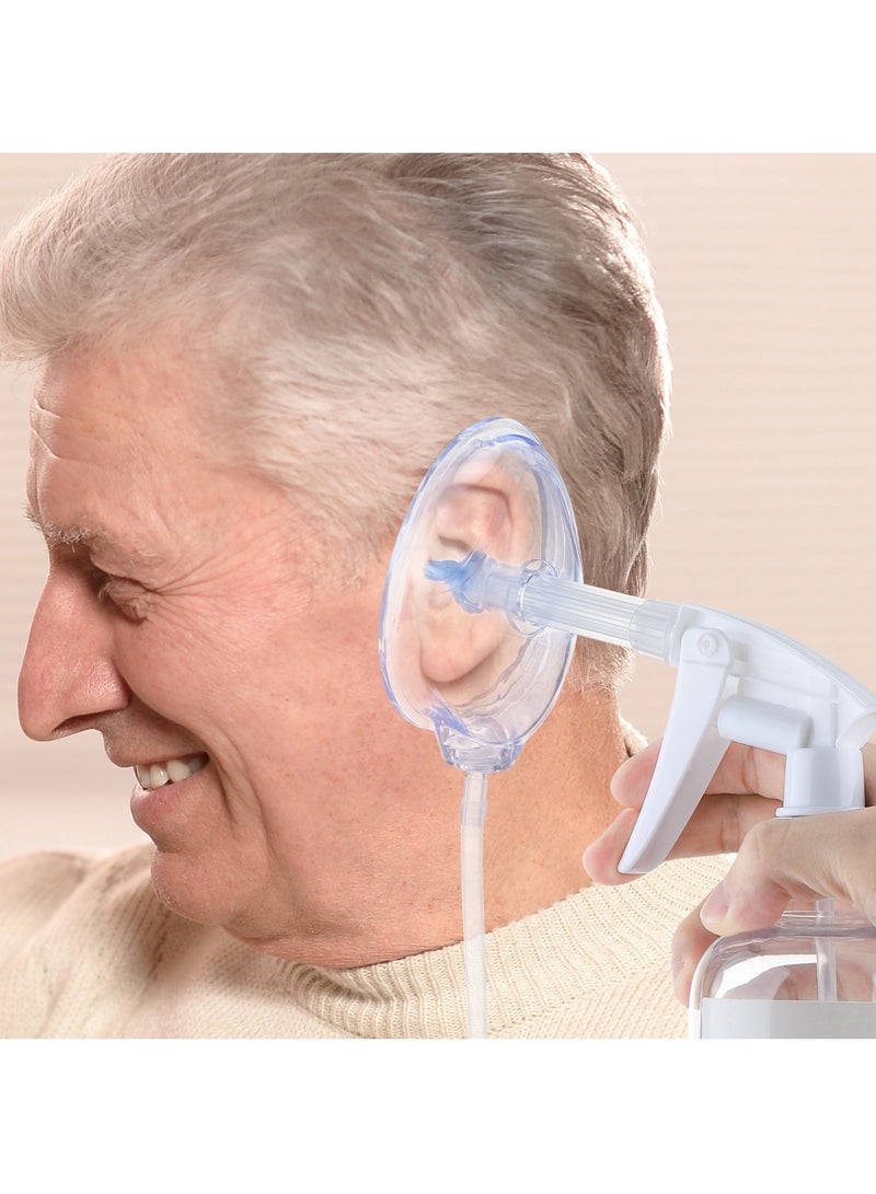 عام مجموعة غسيل الأذن بسعة 500 ملليلتر، مجموعة غسيل الماء بالحقنة والمصباح الضغطي لتنظيف الأذن، أداة إزالة شمع الأذن البلاستيكية للكبار والأطفال. - Image 4