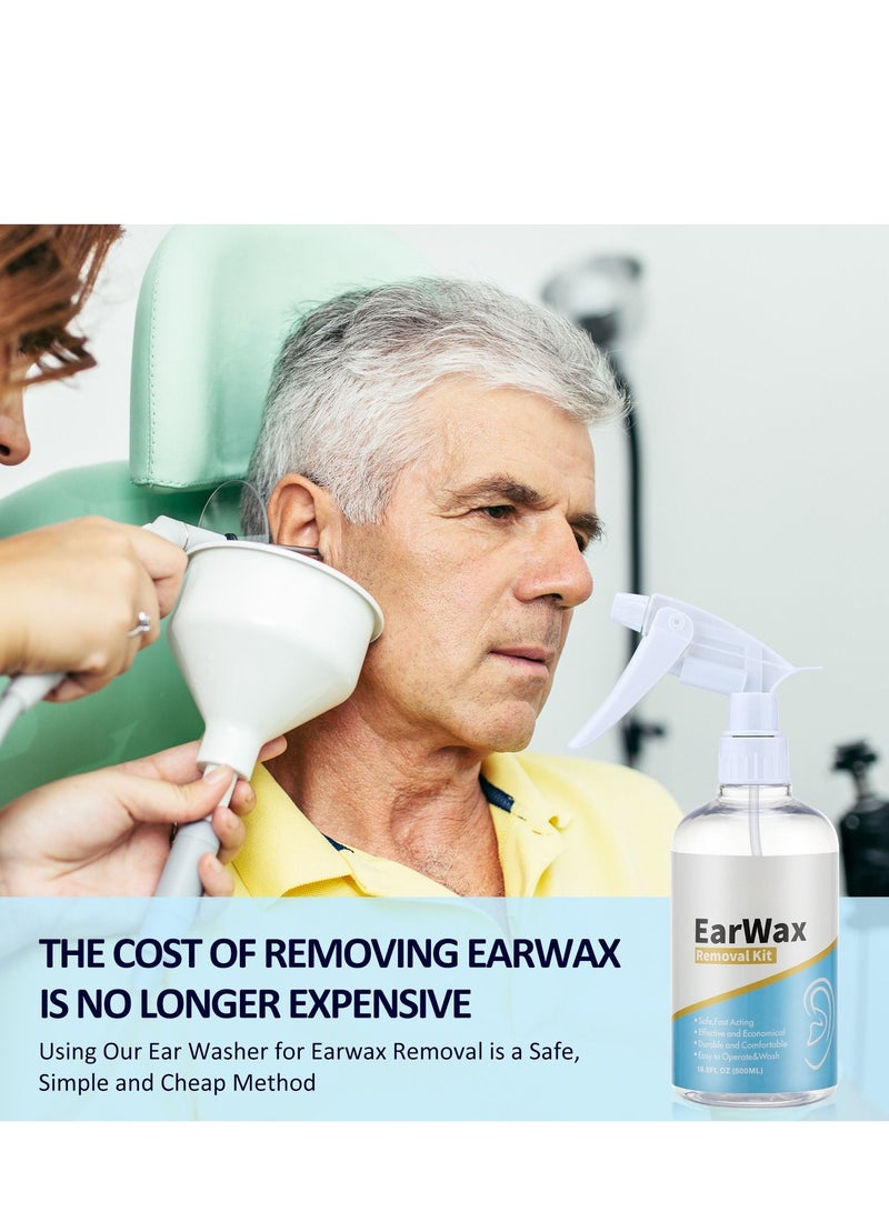 عام مجموعة غسيل الأذن بسعة 500 ملليلتر، مجموعة غسيل الماء بالحقنة والمصباح الضغطي لتنظيف الأذن، أداة إزالة شمع الأذن البلاستيكية للكبار والأطفال. - Image 5